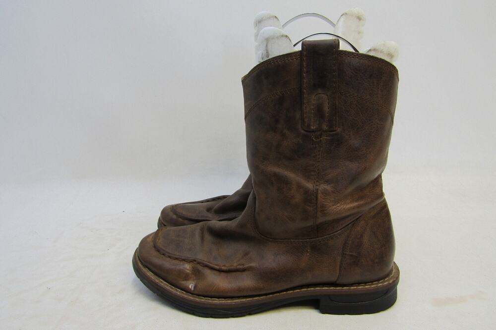 Smoky Mountain Youth Sz 1 R Brown Leather Moc Toe Western Cowboy Boots
